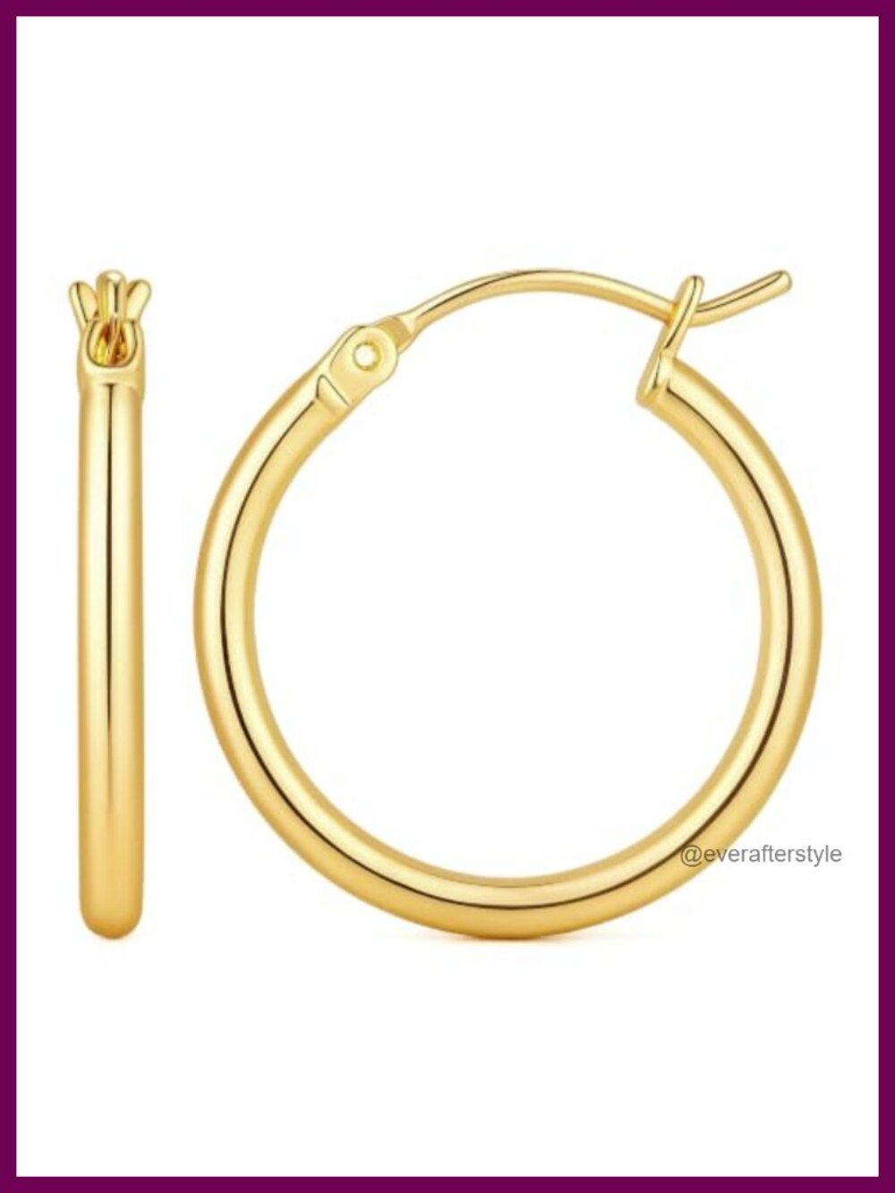 14k Gold Plated Small Hoop Earrings for Women Latch Back 16-20mm